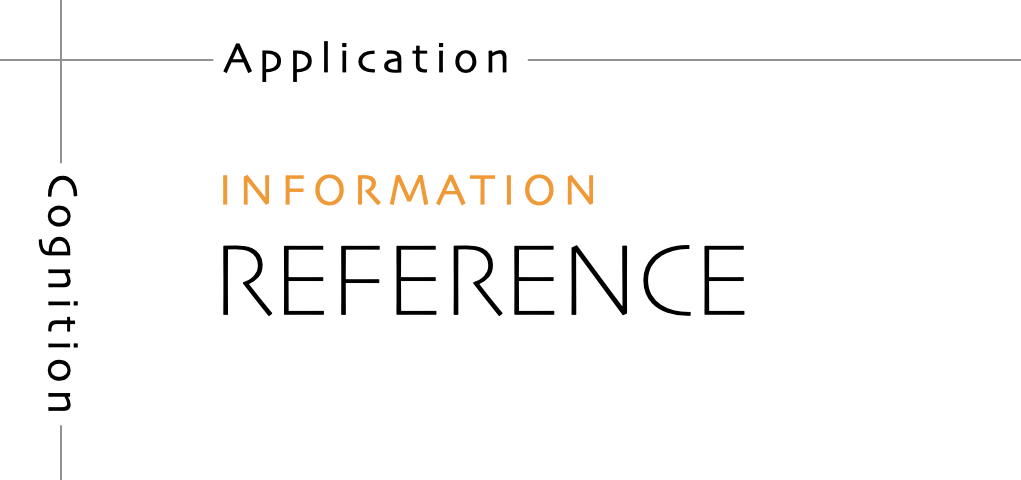 Reference - information oriented, theoretical knowledge, that serves our work